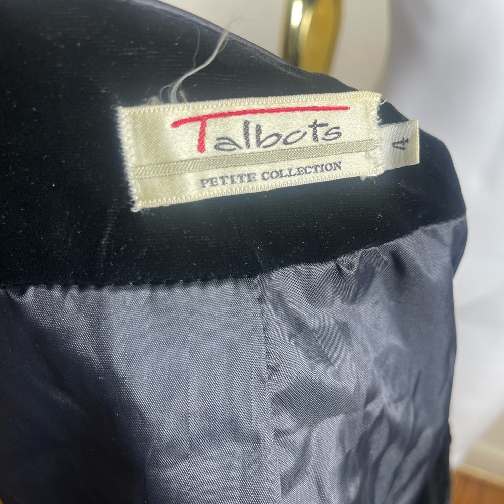 Vintage Talbot velvet black old money one button plunge neckline jacket coat 4 - Picture 5 of 5
